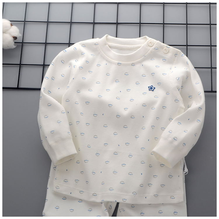 Bộ đồ lót trẻ em cotton không xương mùa xuân đoạn đầu vai mở khóa bé mùa thu quần áo quần dài bé đáy đồ ngủ