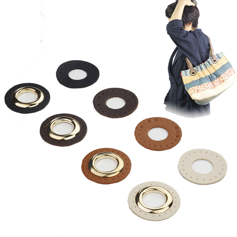 Quality emulation PU leather Atmosphere Eye black draw rope holes Manual Stitches DIY Buckets Air Bag Accessories 51 accessories