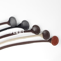 Korean version 58cm Short Bull Leather Round Sheet 100 Hitch Black Deep Coffee Webbing Bag With Handle Work DIY Accessories Accessories