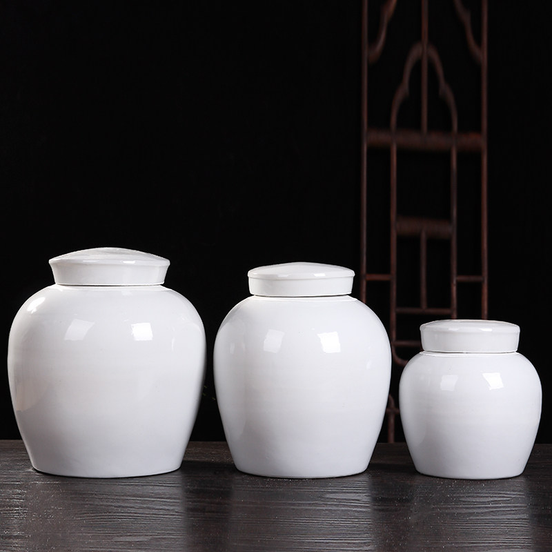 Jingdezhen large ceramic coffin urn pot moisture-proof and insect-proof relocation grave to collect bones funeral animal pet urn