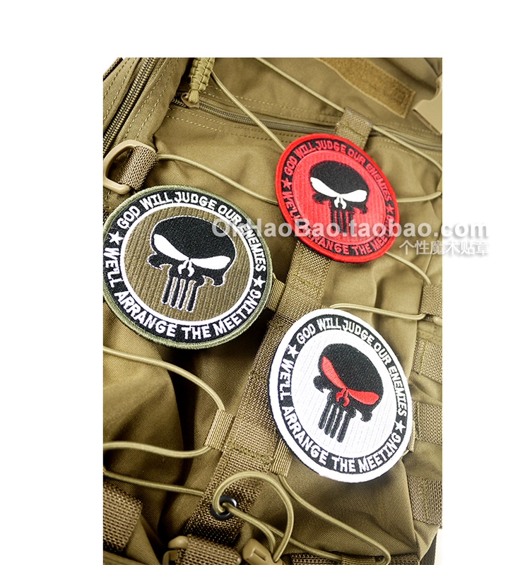 Combat2000 Punisher Nhãn dán ma thuật ngoài trời Nhãn dán cá nhân Epaulettes Huy hiệu Băng đeo tay Ba lô Sticker miếng dán in áo