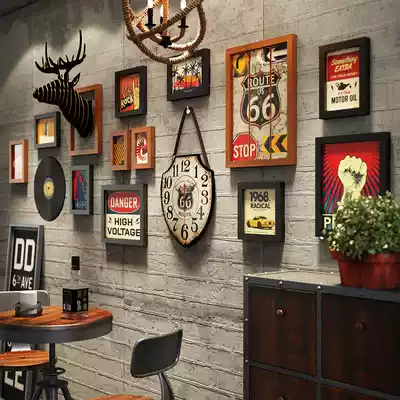 Tattoo shop decoration decoration personalized retro bar wall decoration creative industrial style shop wall pendant