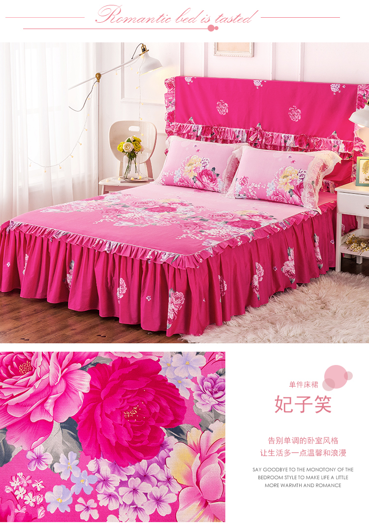 Bông non-slip giường váy giường bìa giường bìa mảnh duy nhất cotton Hàn Quốc ren bụi trải giường trải giường đặc biệt giải phóng mặt bằng