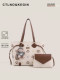Ctlnokegin Light Retro Embroidered Tote Bag for Women, New High-End Style, Large Capacity, Single-Shoulder Commuter Mother-Daughter Bag