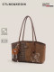 Ctlnokegin Bear Plaid Tote Bag Women's Large Capacity 2026 New Style Class Commuting Underarm Shoulder Bag