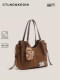 Ctlnokegin Maillard Tote Bag Women's Large Capacity Light Retro Bag 2026 Portable Commuting Shoulder Bag