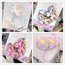 Spot 2 pieces will not knock to the Japanese silicone small head rope childrens small hair ring rubber band Bow