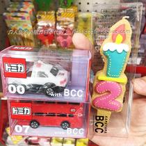 Spot 2 Japanese genuine Domeka Gingerbread Baby Stereo Car Digital Party Birthday Candle