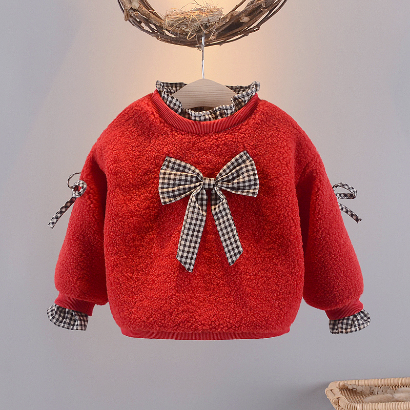 Girl's winter dress thickened thick cotton T2022 new baby 01-2-3 years old baby with winter gush warm and undershirt