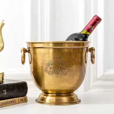 Mia home European imported brass wine barrel high-end home creative retro wine ice bucket decoration ornaments