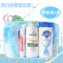 Travel transparent wash bag custom travel package with supplies set portable shampoo bath towel open military training