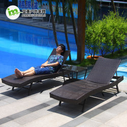 Outdoor Lounge Chair Villa Courtyard Swimming Pool Beach Chair Outdoor Open-Air Hot Spring Spa Club Rattan Folding Bed