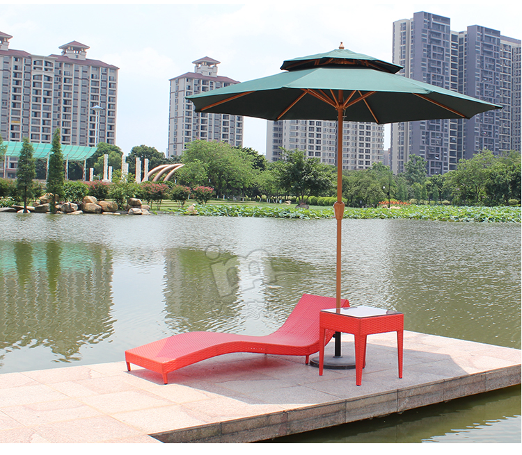 Giường ngoài trời giải trí ngoài trời giường vườn ban công ngồi có thể ngả PE giả mây bãi biển mây đồ nội thất sân thượng giường mặt trời giường - Bàn ghế ngoài trời / sân ghế ngoài trời
