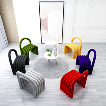 Modern minimalist makeup chair Nordic restaurant special-shaped ins dining chair Creative net red stool model room leisure elbow chair