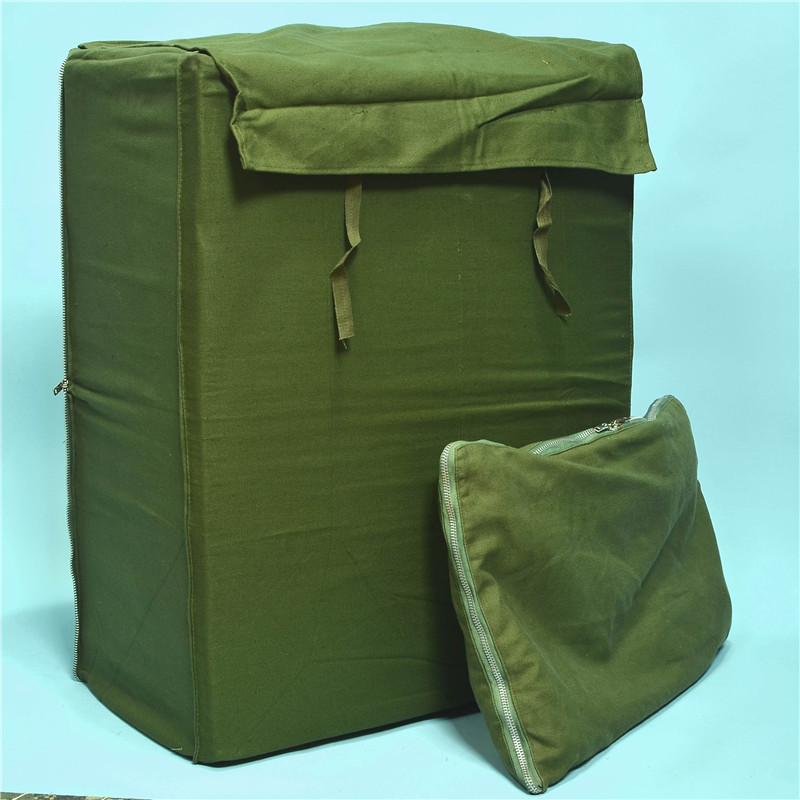 Army Green Canvas Cashier Bag Stock Original Goods Old Goods Aluminum Pull Lock Brand New Overseason Clothes Quilts Big Containing Bag