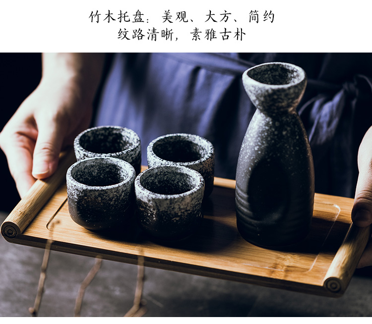 Toàn bộ khay tre nhà hàng Nhật Bản trà rượu vang đặt khay tấm gỗ hình chữ nhật kích thước bộ đồ ăn phụ kiện đũa gỗ trắc