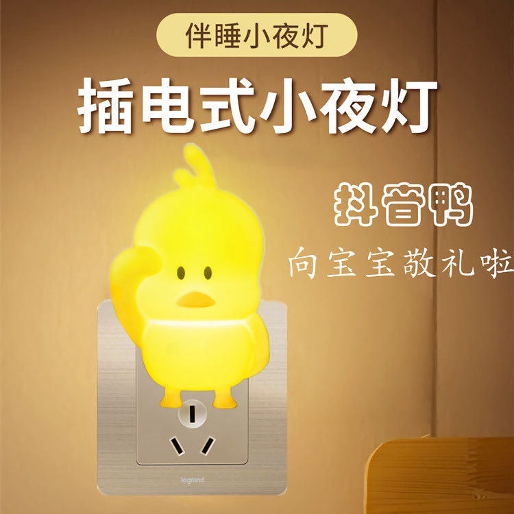 Small night light plug in bedroom headlamp dream baby feeding light control LED socket lights with switch to turn the night light