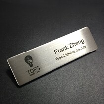 Stainless steel brushed badge custom number plate Custom Hotel bank badge custom hotel card pin