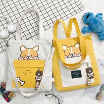 Girl bag cloth bag painting school two stationery canvas grade girl reading handbag learning tutoring