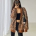 Mùa đông Harajuku bf gió ins cặp đôi áo khoác dày rộng rãi họa tiết da báo cardigan mặc áo len có mũ trùm đầu của nam và nữ ở cả hai bên - Áo len Áo len