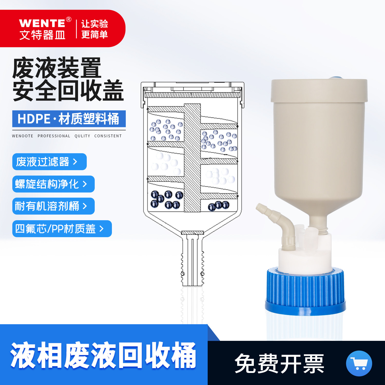 废液溶剂盖溶剂桶活性炭过滤器液相流动回收盖废液气体过滤装置器