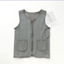 Middle-aged and elderly warm vest men thicken and velvet winter dad old man heat and fat increase cardigan zipper vest