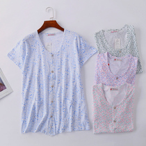 Summer new middle-aged and elderly short-sleeved old man knitted cotton cardigan sleeves mothers outfit plus fat plus loose undershirt women