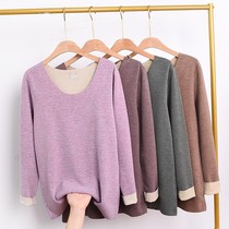 De Velvet No Trace Self-heating Silk Thermal Underwear One-Piece Top Ladies Plus Fertilizer Plus Thickened Autumn Cotton Sweater