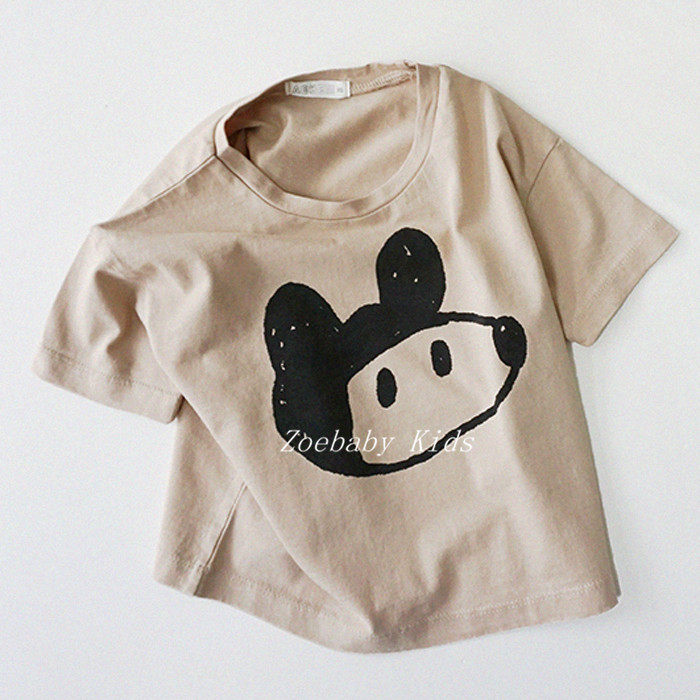 Zoebaby Korean children's clothing male and female baby cute cartoon mouse short-sleeved T-shirt spring and summer ins