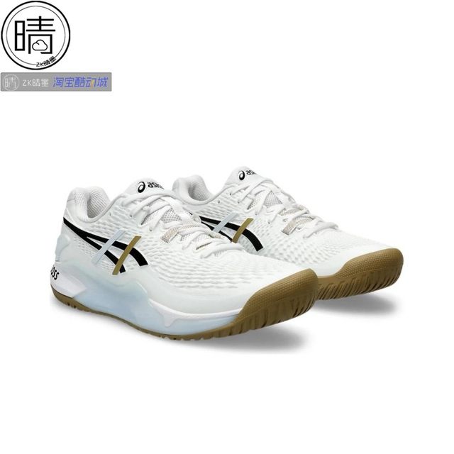 AsicsGEL-RESOLUTION9 ເກີບເທັນນິສຊັ້ນຕ່ຳ 1041A453-001-100 ທີ່ບໍ່ເລື່ອນ ແລະ ທົນທານຕໍ່ການສວມໃສ່.