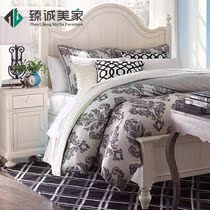 American full solid wood double bed 1 8 meters European princess bed bedroom single bed 1 5 white wedding bed can be customized
