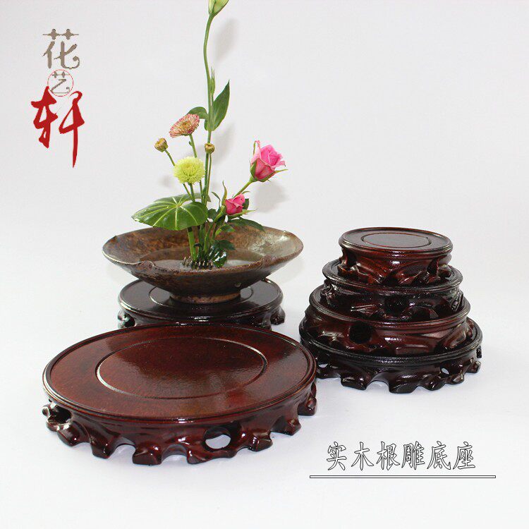 Hua Yixuan solid wood root carving wood mat flower base receptacle fish tank strange stone swing table mahogany base