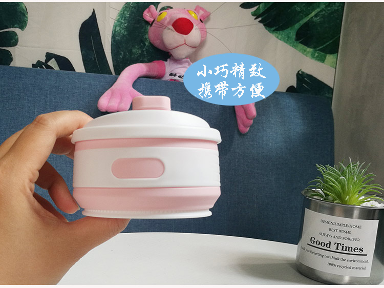 Cốc gấp di động telescopic túi du lịch silicone chống co giãn nam nữ cà phê bảo vệ môi trường 350ML cốc tùy chỉnh bình giữ nhiệt giá rẻ