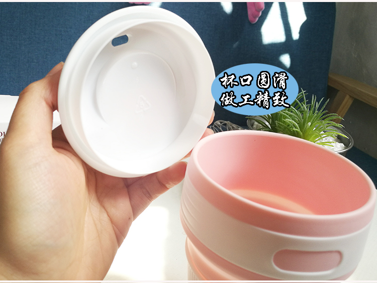 Cốc gấp di động telescopic túi du lịch silicone chống co giãn nam nữ cà phê bảo vệ môi trường 350ML cốc tùy chỉnh bình giữ nhiệt giá rẻ