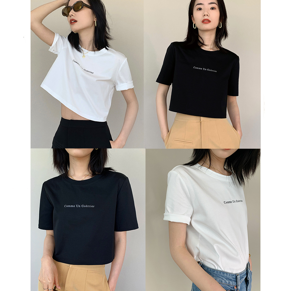 RAREST independently designed 2022 Spring and Summer Like Warriors ] Women's Manifesto letter printed short sleeves T-shirts