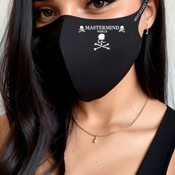 Halloween Hollywood Carnival Skull Black Mask Unisex Hand Washable Trendy Ice Silk Mask