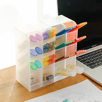 Japanese imported oblique pen holder storage box desktop student stationery large capacity multi-layer pen holder simple pen holder