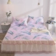 mô hình mạng đỏ ren băng lụa mat ba mảnh gấp giường váy phong cách bedspread 1.8m đôi mùa hè ghế lạnh - Thảm mùa hè