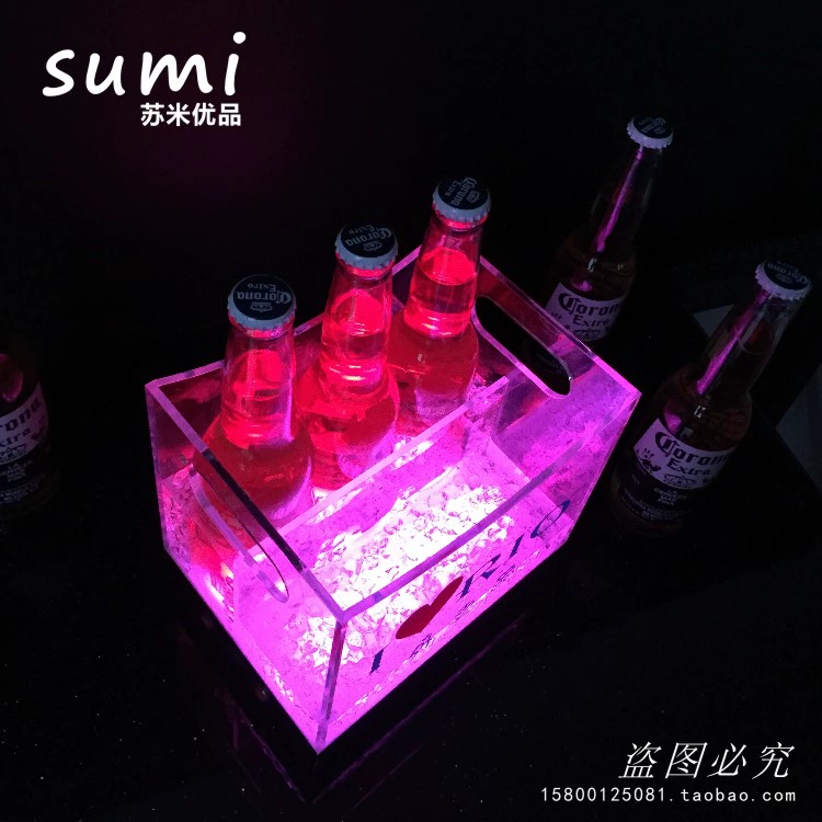 Thanh ánh sáng ống nghiệm cốc giữ giá rượu KTV cocktail ống thử nghiệm sáng tạo đầy màu sắc LED có thể sạc lại rượu vang