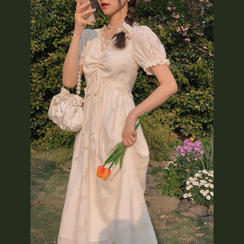 Plum ripe new dress female a-line skirt first love skirt French white 2021 new summer