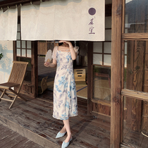 (Straight Down Zone) Mezione cooked with crushed snow-spun one-piece dress and dress for two wearing cashew and lean fairy skirts