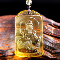  Citrine Manjushri Bodhisattva Natal Buddha pendant belongs to the Rabbit patron saint pendant Zodiac rabbit mascot jewelry Men and women