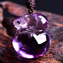  Genus Ox 2021 Year of the Ox spirit mouse Gift Rui amethyst pendant Blessing mouse send Xiangji amulet necklace Mouse jewelry