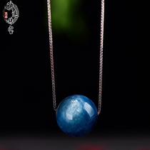 Gift purple ice silver inlaid cats eye Blue Velvet crystal jewelry kyanite pendant Sichuan Palm bitter mole can be printed