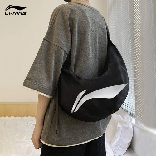 Li Ning, модная вместительная и большая сумка на одно плечо для отдыха для влюбленных, трендовая сумка через плечо, поясная сумка