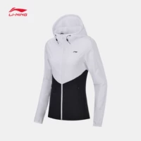 Li Ning Womens 18 mùa xuân đào tạo mới loạt phù hợp với áo gió dài tay trùm đầu Áo gió thể thao mỏng AFDN022 áo khoác dù nam chống nước