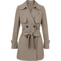 YINER specializes in womens spring butterfly belt double-breasted suit collar windbreaker