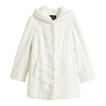 YINER womens winter velvet warm mink fur genuine fur white coat