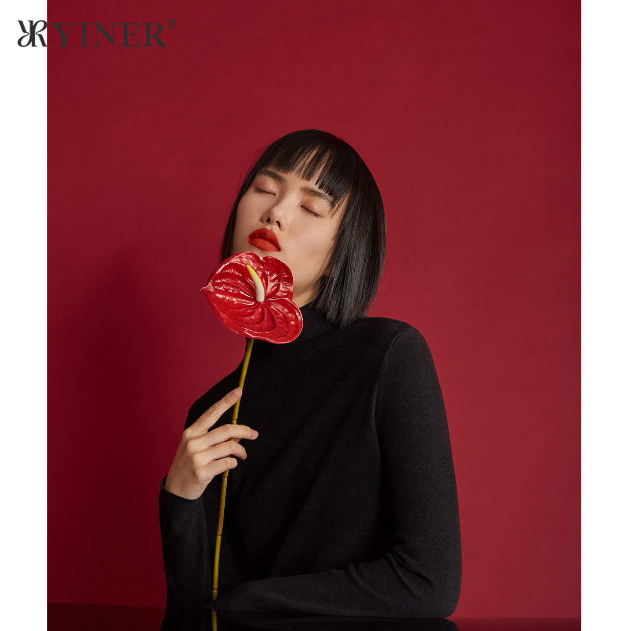 Yinlerlife Autumn and Winter Small Silk Long Sleeve Semi-Lifty Lady Comfortable Fitting Warm Costumes