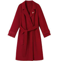 (China Red) YINER Yiners special selection of womens winter double-sided woolen pure sheep wool coat jacket